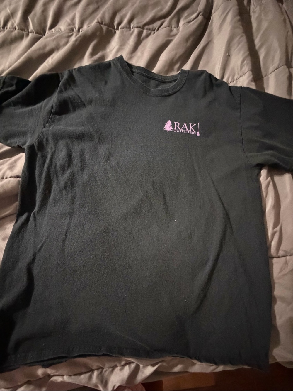 Black Short Sleeve Tee with purple Logo